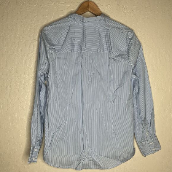 J Jill Blue White  Stripes Long Sleeve Button Front Stretch Shirt Women’s Size L - Picture 4 of 5